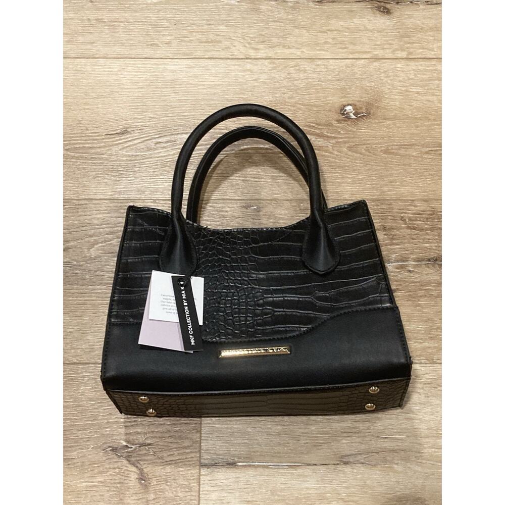 NEW MKF Collection by Mia K Gili Croc Embossed Vegan Leather Tote Old Money
